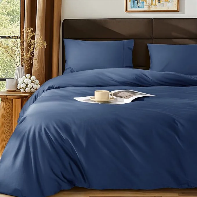 Solid SONORO KATE Egyptian Cotton Duvet Cover Queen Size 1000 Thread Count Functional