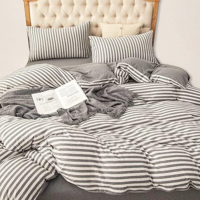 First-Class PURE ERA Jersey Knit Duvet Cover Set T-Shirt Heather Cotton Super Soft Exclusive