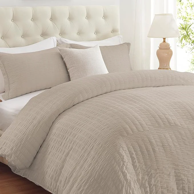 Lightweight Cozyide Linen Duvet Cover Queen Size 3 Pieces Bedding Duvet Covers Soft Comfortable
