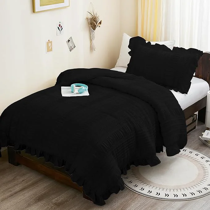 High-Performance WONGS BEDDING Comforter Full Size Soft Seersucker Textured Bedding Set Full Innovative