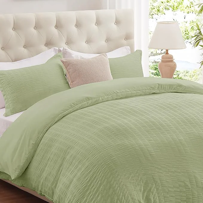 High-End Cozyide Green Duvet Cover King Size 3 Pieces Bedding Duvet Covers Soft Casual
