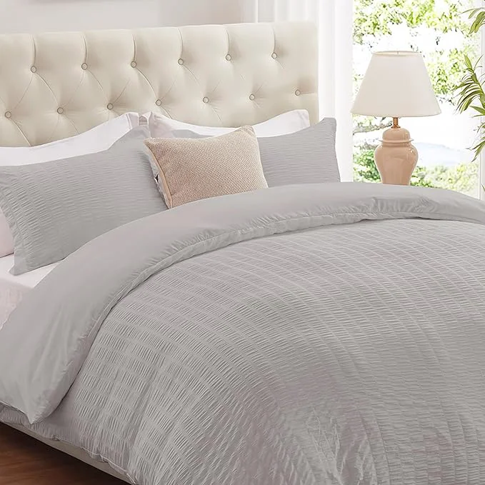 Powerful Cozyide Light Grey Duvet Cover Queen 3 Pieces Bedding Duvet Covers Soft Unique