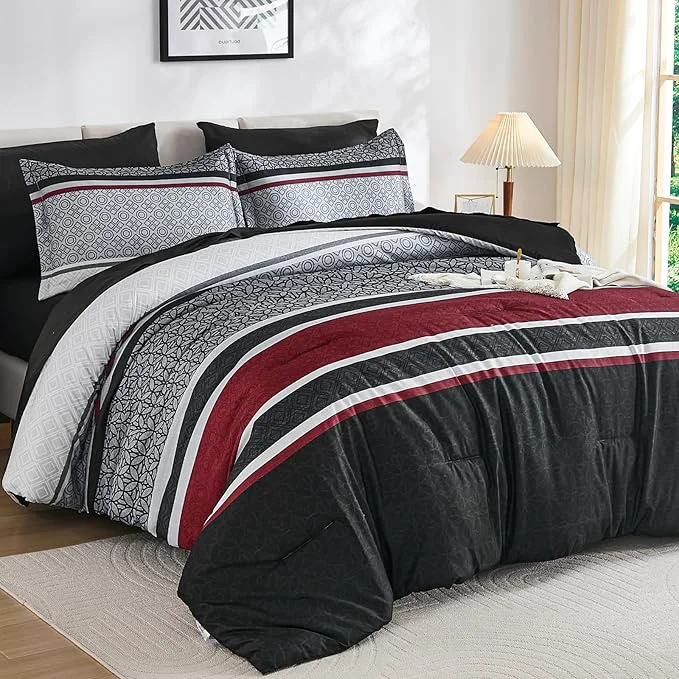 Crafted WONGS BEDDING 7 Pieces Comforter Set King Size Lightweight