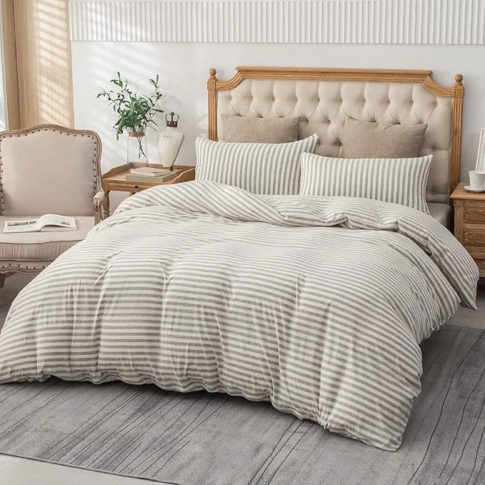 First-Class PURE ERA Jersey Knit 2pc Duvet Cover Set T-Shirt Heather Cotton Super Soft Advanced