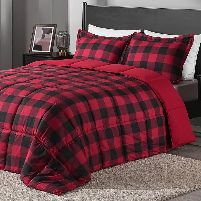 Crafted downluxe Lightweight Plaid Comforter Set Refined