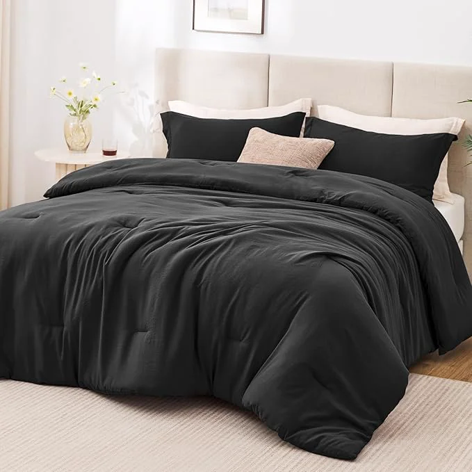 Trendy Love’s cabin Black Twin Twin XL Comforter Set 2-Piece Prewashed Bed Set Practical