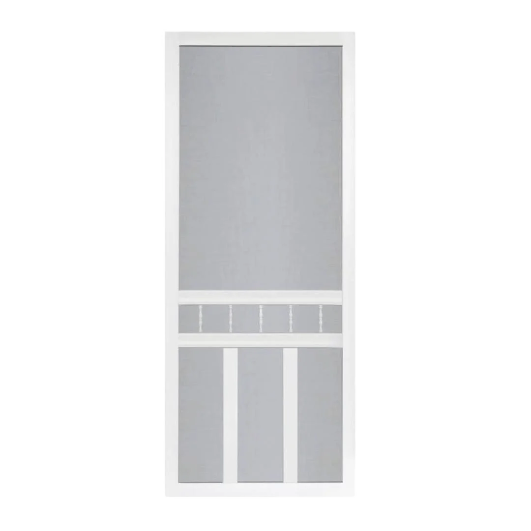 Functional Screen Tight Waccamaw 36 in. White Vinyl Screen Door Authentic