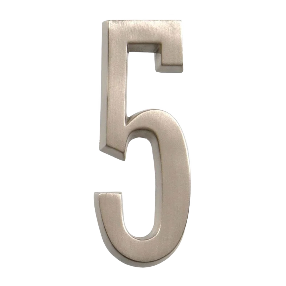 Stylish Hillman Distinctions 4-In. Adhesive Nickel House Number 5 Soft