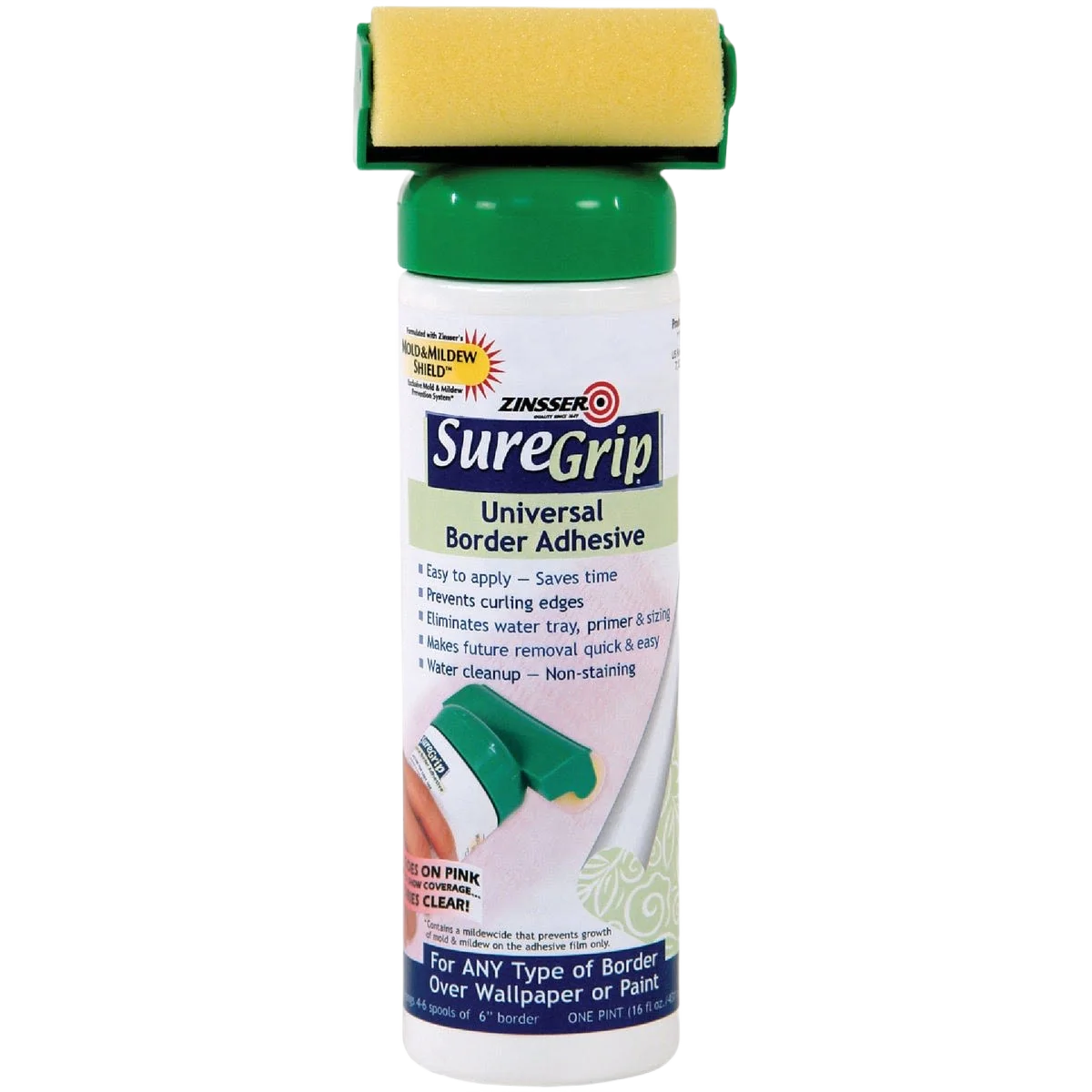 Top-Quality Zinsser SureGrip Universal Border Wallcovering Adhesive 16 oz. Clean