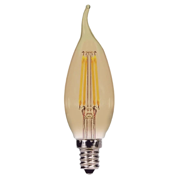 Casual Satco 3.5 Watt LED Flame Bent Tip Candelabra Base Light Bulb Breathable
