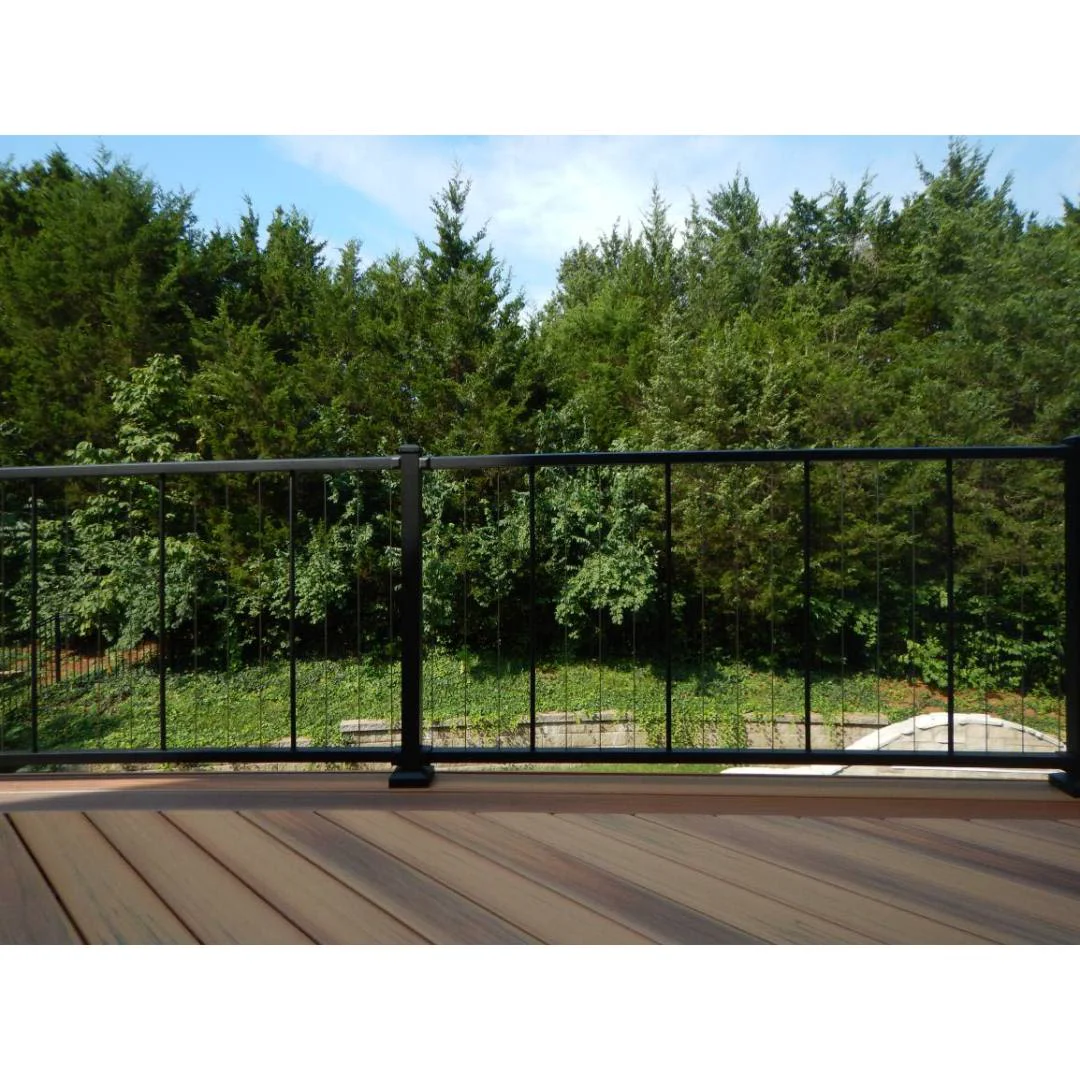 Elegant Westbury 8 ft. Black C80 VertiCable Aluminum Railing for Level Certified
