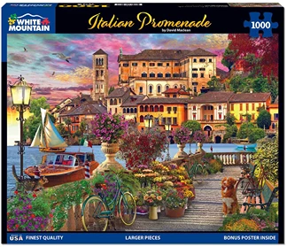 Recyclable White Mountain Puzzles Italian Promenade Puzzle 1000 Piece Quality