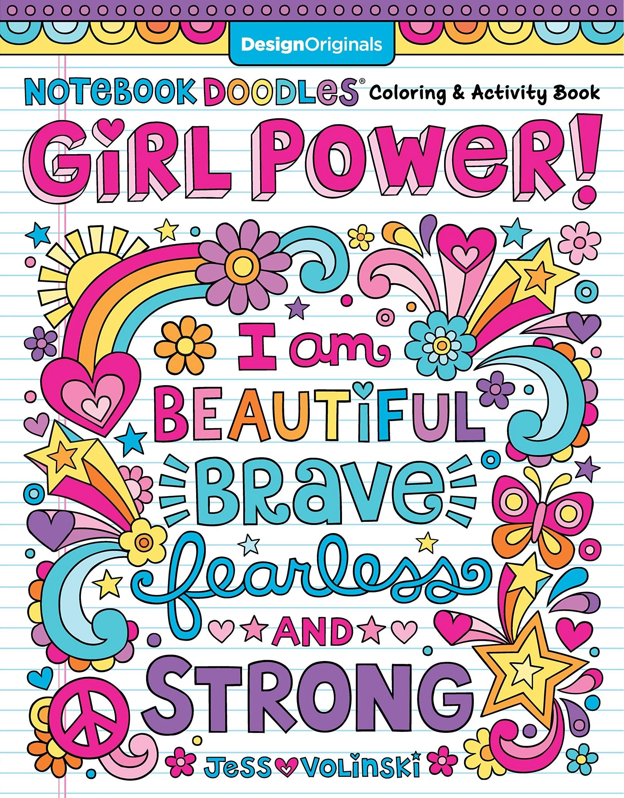 Exceptional Design s Notebook Doodles Girl Power Coloring Activity Book Official