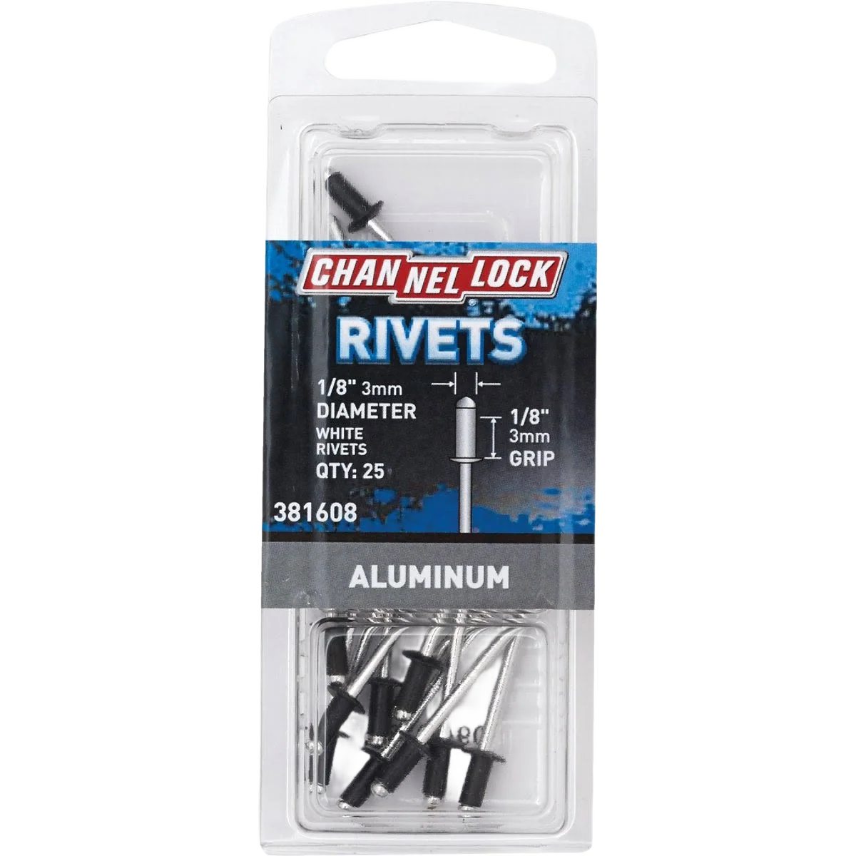 High-End Channellock 1 8 In x 1 8 In White Aluminum Pop Rivets 25-Pack Consistent
