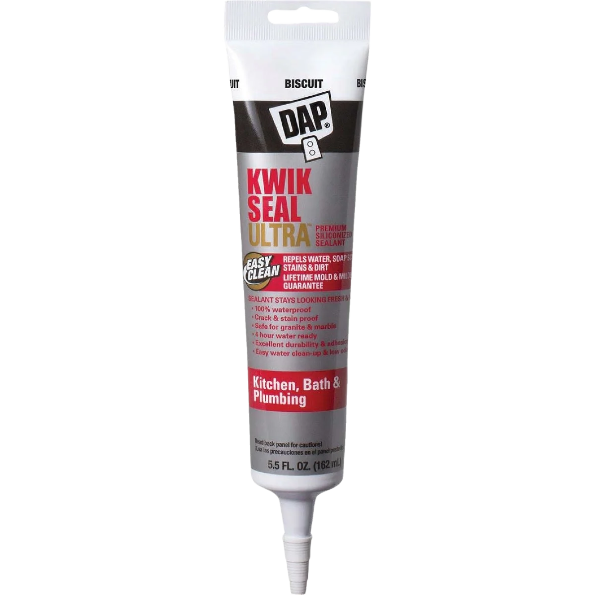 Refined DAP Kwik Seal Biscuit Ultra Kitchen Bath Sealant with Silicone 5.5 oz. Crafted