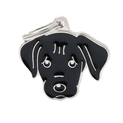 Authentic MyFamily Black Labrador ID Tag Convenient
