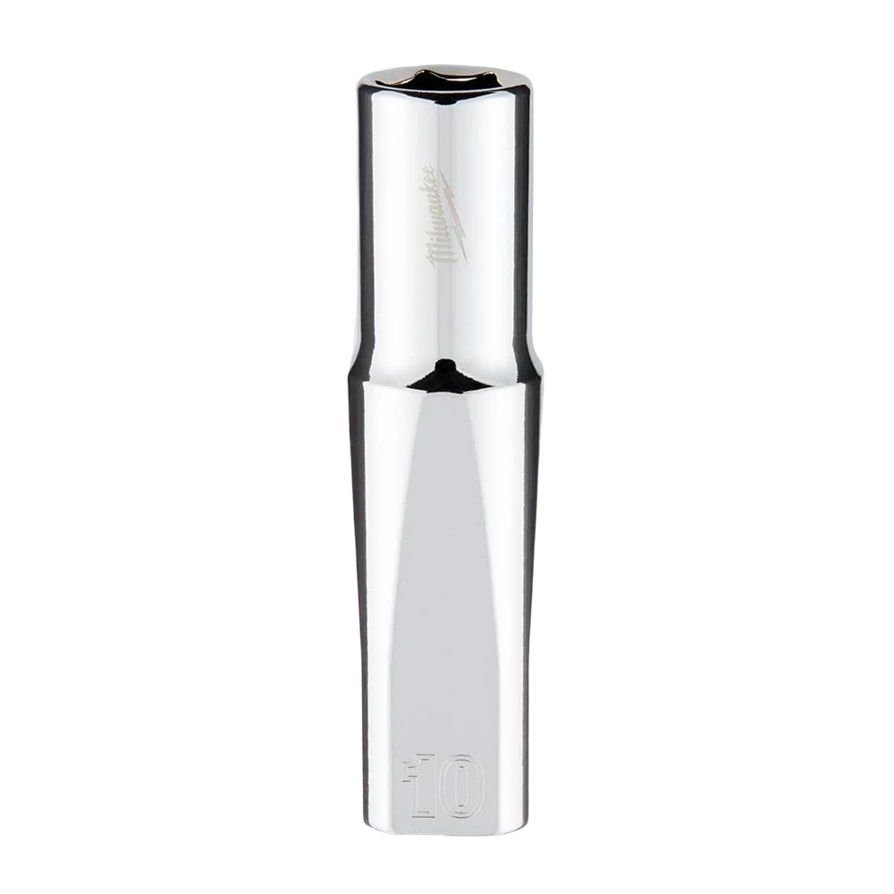 Quality Milwaukee 3 8 Drive 10-mm 6-Point Deep Socket w FOUR FLAT™ Sides Lightweight