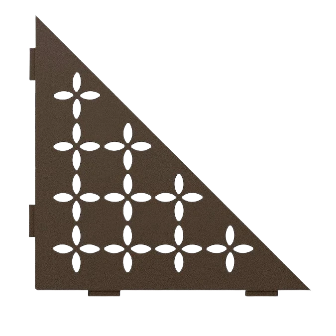 Detailed Schluter Shelf-E Bronze Triangular Floral Corner Shelf Carefully Designed