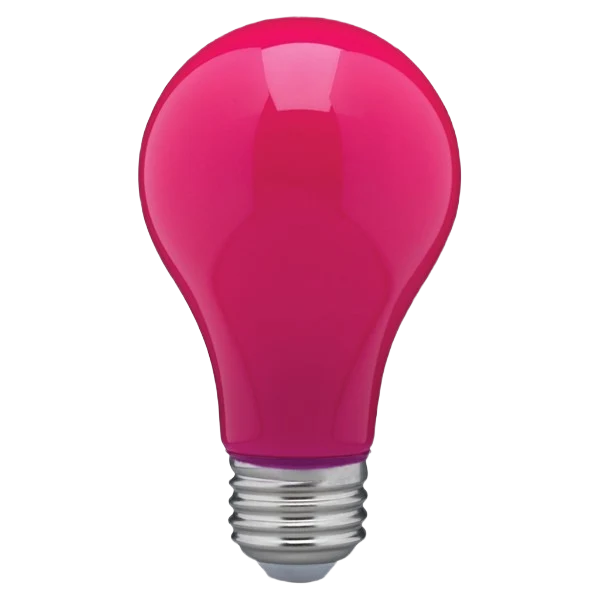 Organic Satco LED A19 Pink Medium Base Light Bulb Consistent