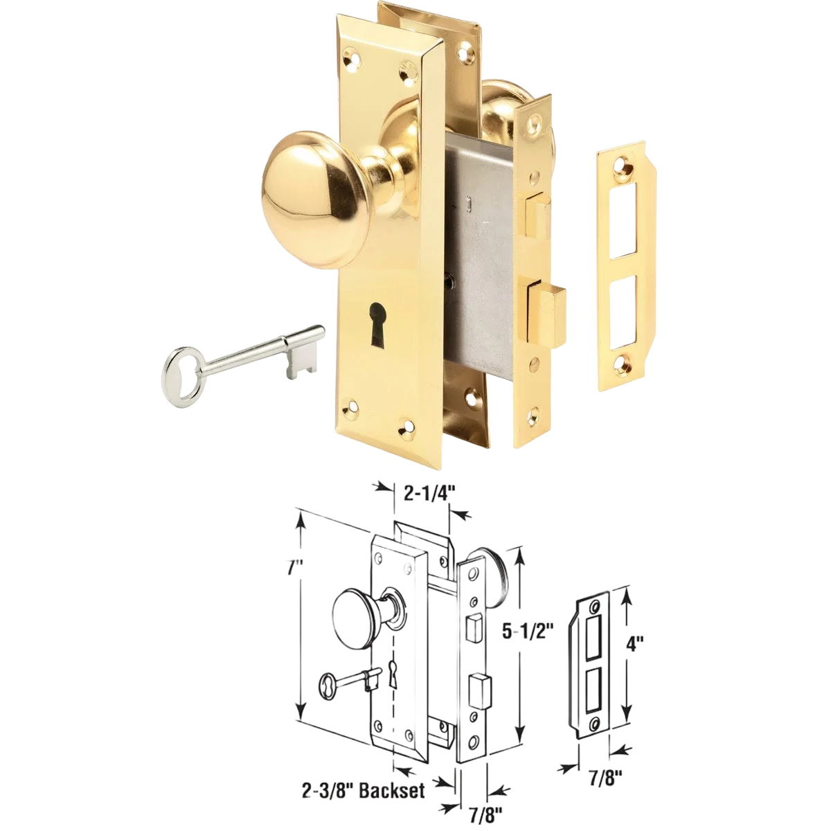 Stylish Prime-Line Bit Key Mortise Lockset Outstanding