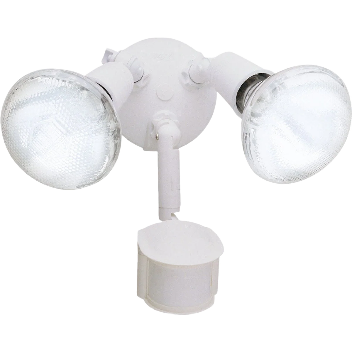 Modern Halo White Motion Sensing Dusk To Dawn Incandescent Floodlight Fixture Traditional