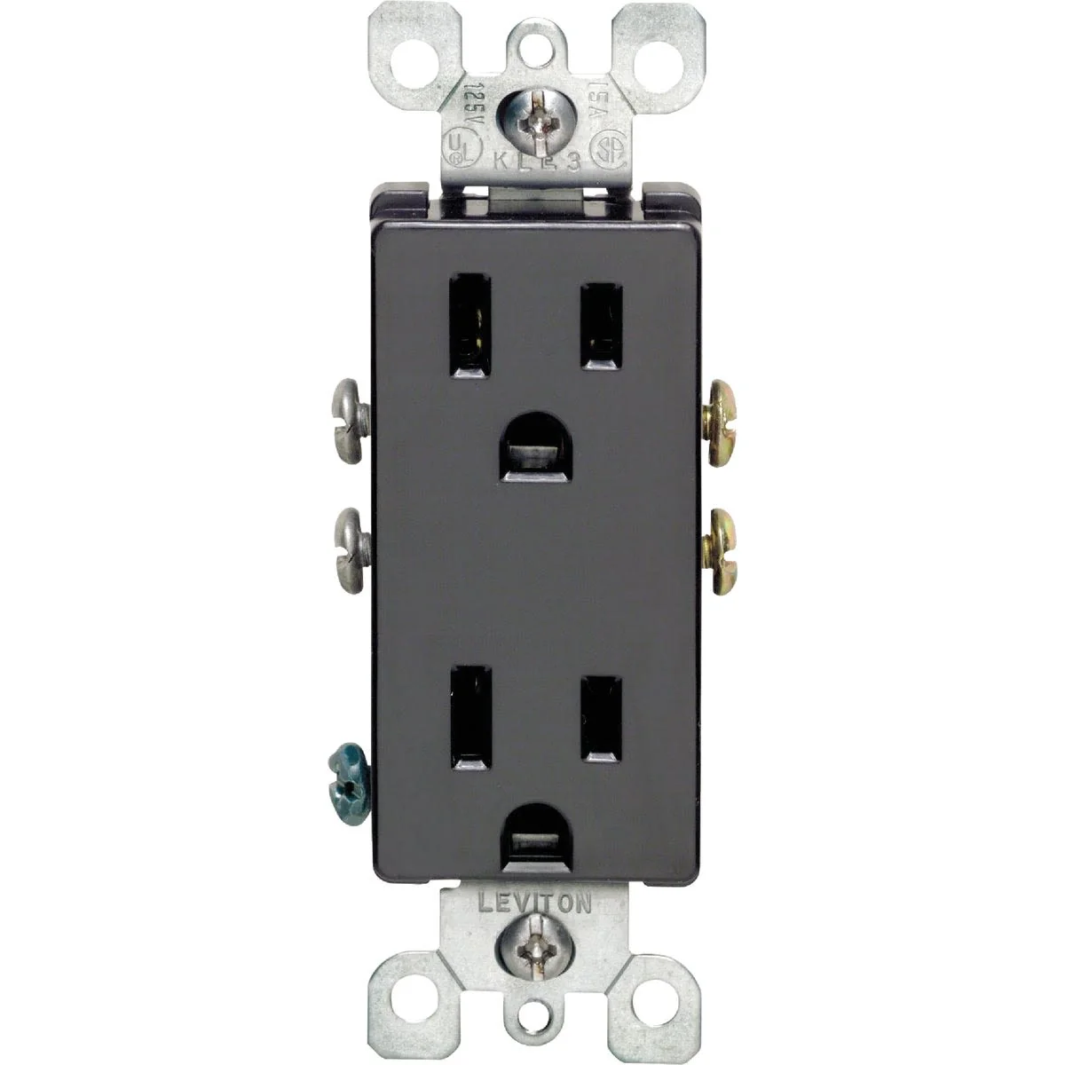 High-Performance Leviton Decora 15 Amp Black Residential Grade 5-15R Duplex Outlet Genuine
