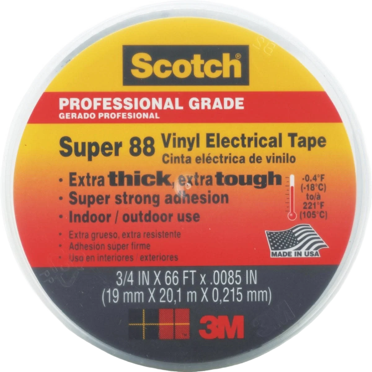 Versatile Scotch Weather Resistant Electrical Tape 3 4 in. x 66 ft. Fine Crafted