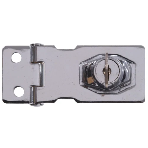 Authentic Hillman 3-1 2 in. Gate Keyed Safety Hasp Chrome Finish Contemporary