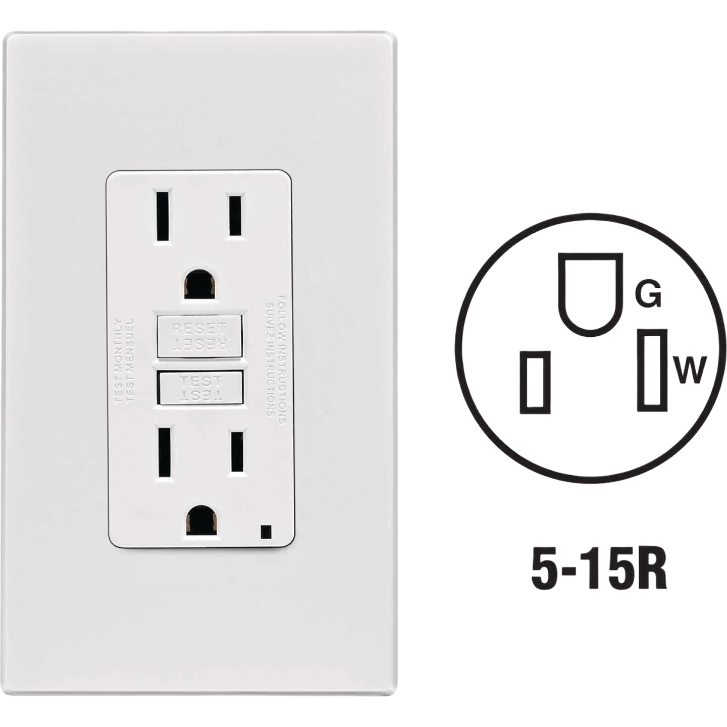 Healthy Leviton White SmartLockPro Self-Test 15A GFCI Outlet with Wallplate Genuine