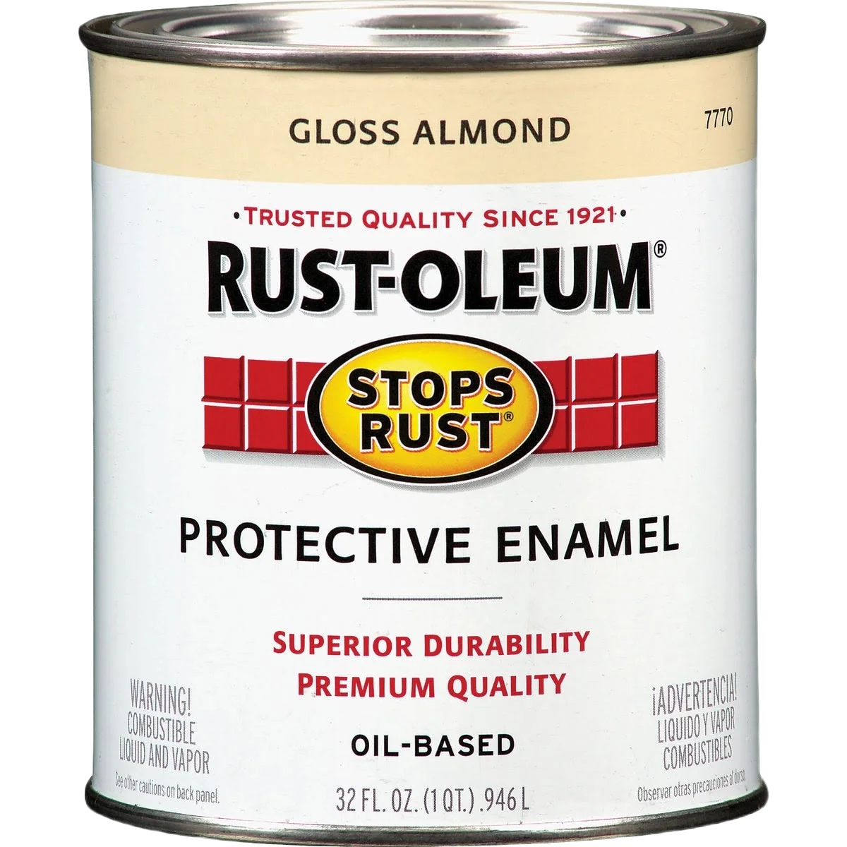 Prestigious Rust-Oleum Stops Rust Glossy Almond Protective Enamel Brush-On Paint 1 Quart Responsible
