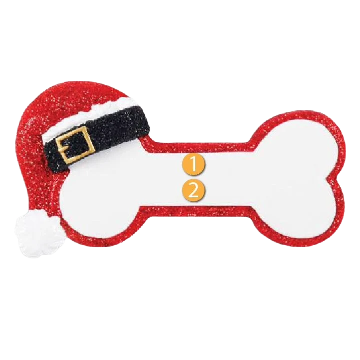 Solid PolarX Personalized Santa Dog Bone Ornament Contemporary