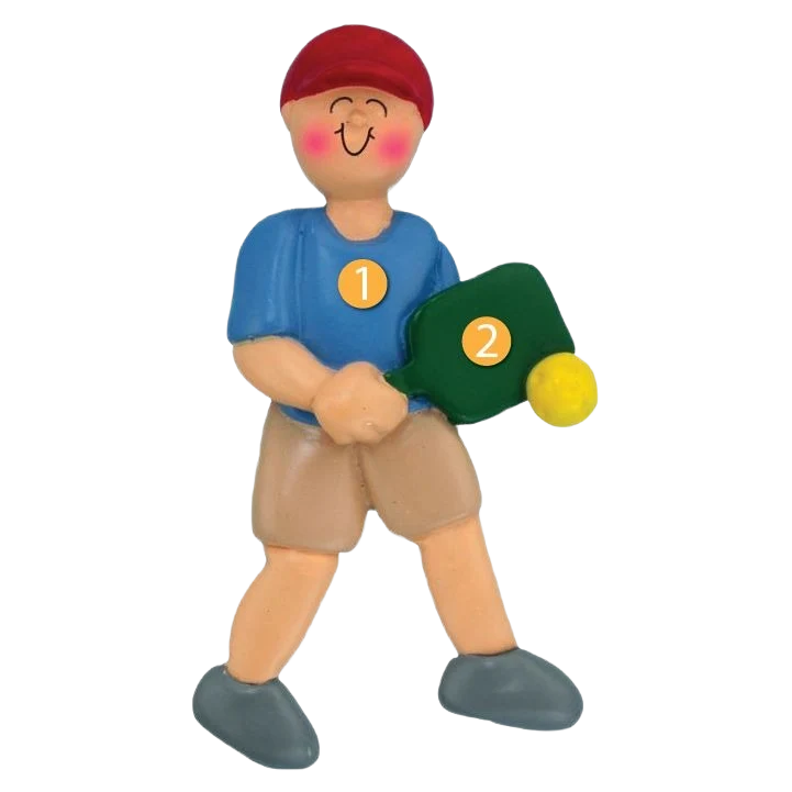 Safe Ornament Central Personalized Male Playing Pickle Ball Ornament Outstanding