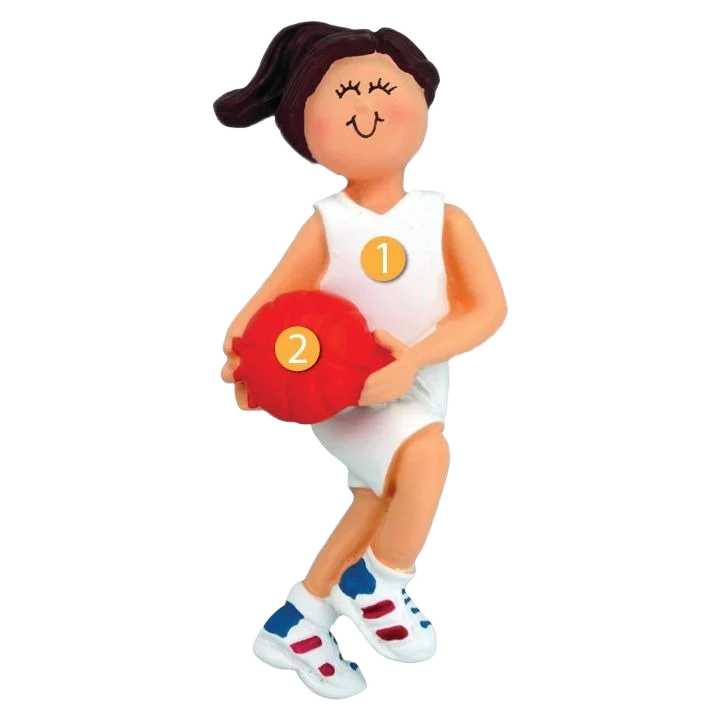 Smooth Ornament Central Personalized Brunette Female Basketball Player Ornament Practical