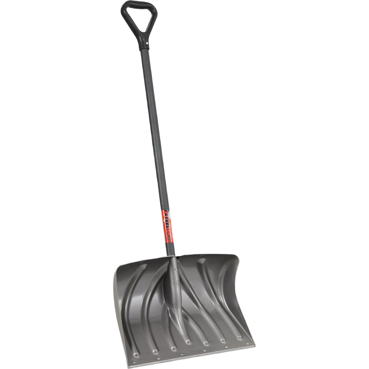 Crafted Suncast Graphite Snow Shovel Pusher with Steel Wear Strip Steel Handle 51 in. High-Performance