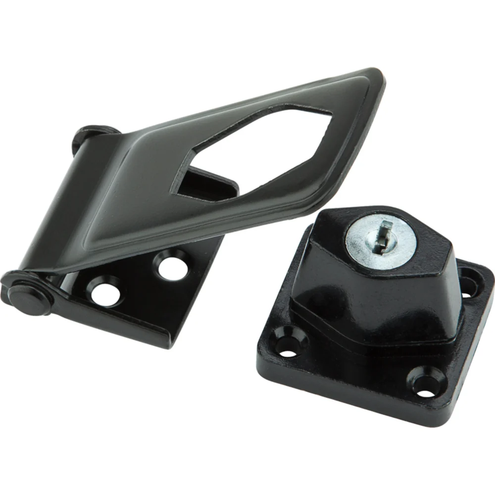 Practical National Hardware 3-1 2 Matte Black Key Locking Hasp Next-Generation