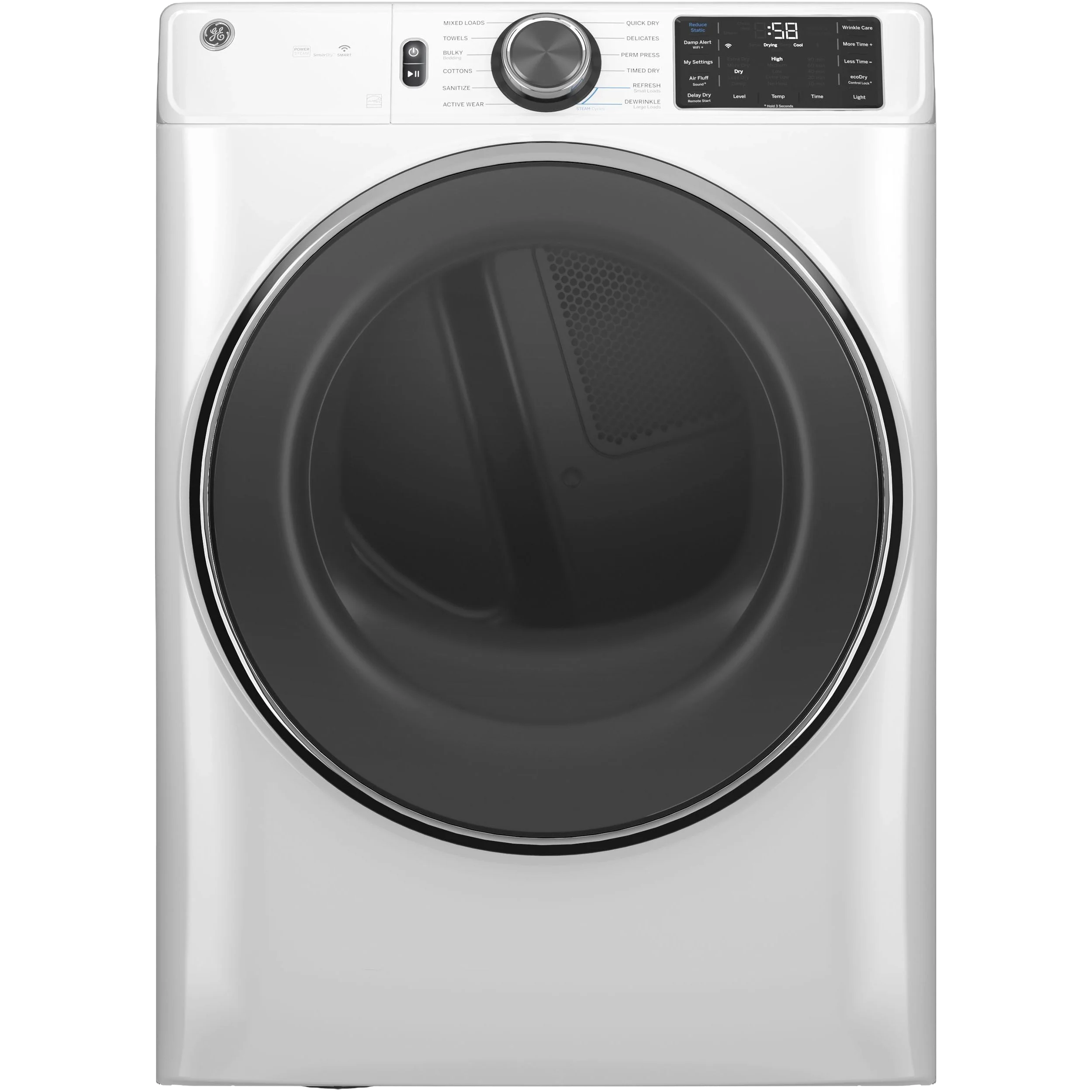 Durable GE® ENERGY STAR® 7.8 cu. ft. Capacity Smart Front Load Gas Dryer with Steam and Sanitize Cycle Casual