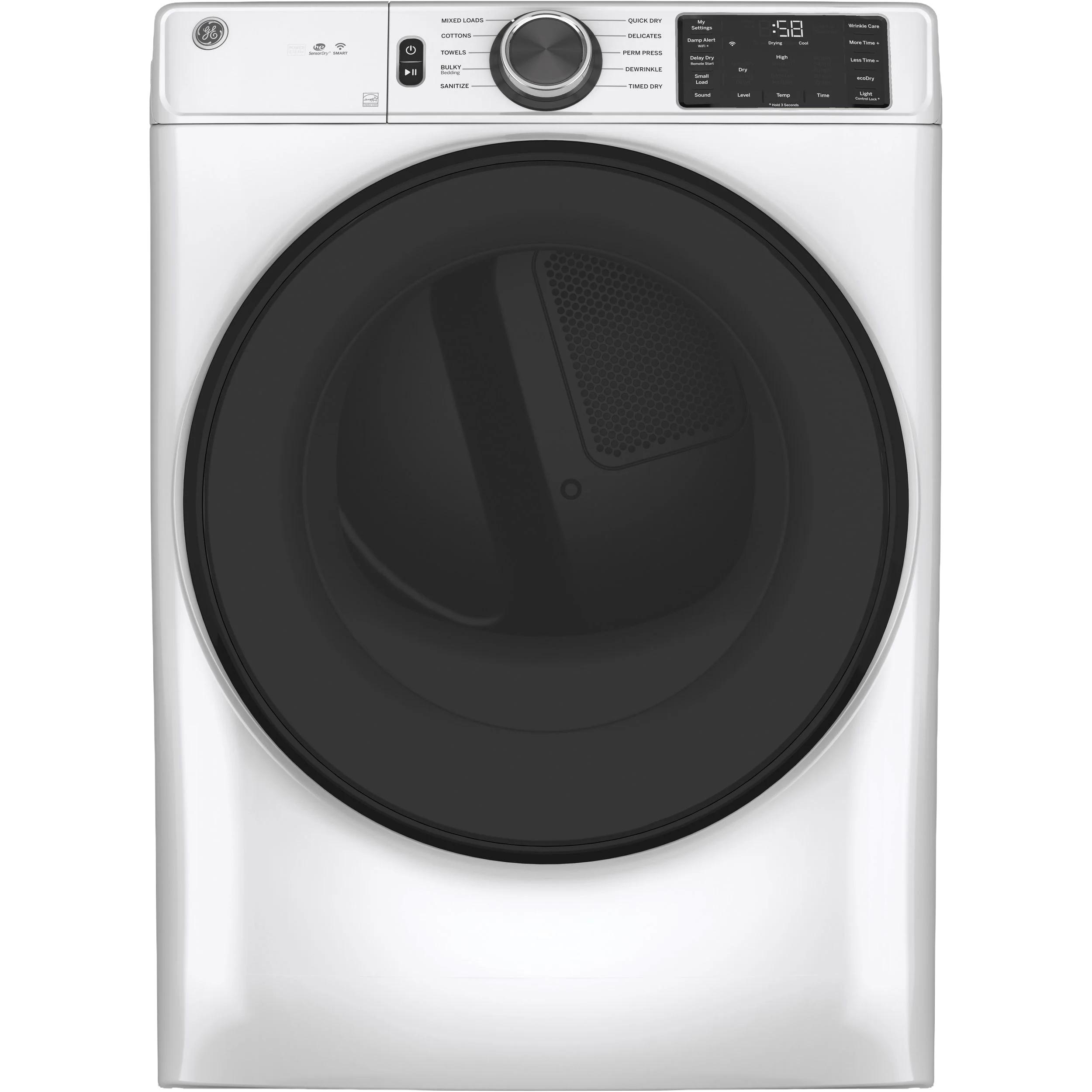 Fashionable GE® ENERGY STAR® 7.8 cu. ft. Capacity Smart Front Load Gas Dryer with Sanitize Cycle High-Performance