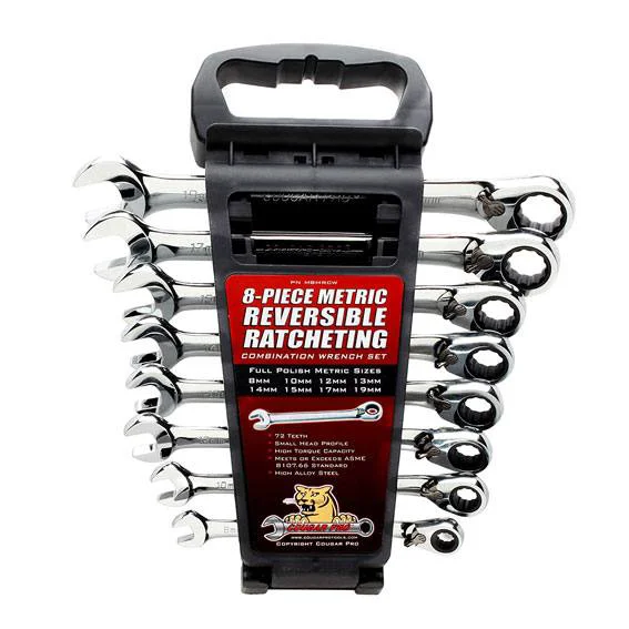 Healthy Cougar Pro M8MRCW 8 Pc Metric Reversible Ratcheting Combination Wrench Set Unique