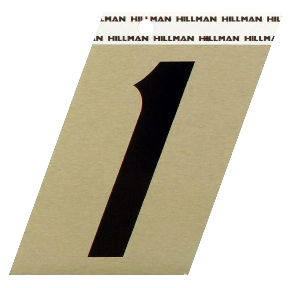 Specialty Hillman Adhesive Angle-Cut House Number 1 Black and Gold 3 Responsible