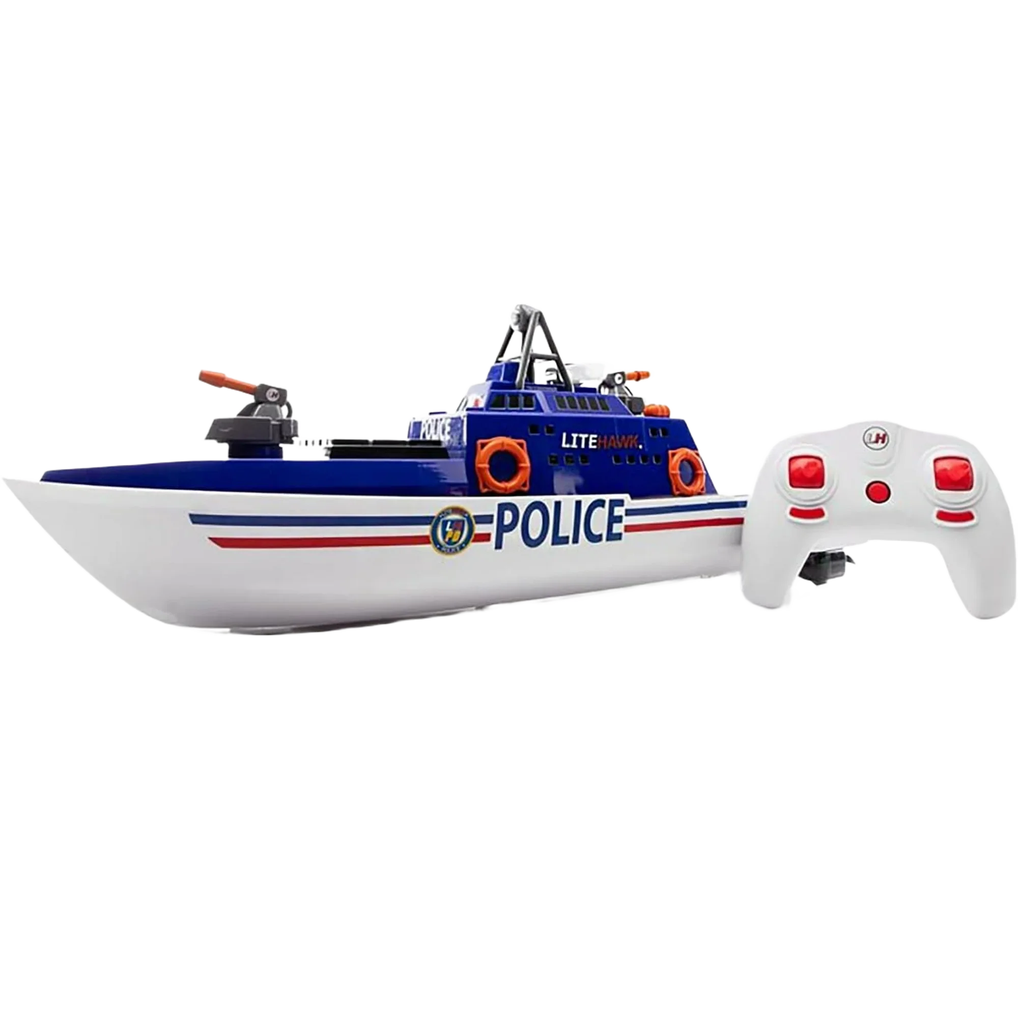 Eco-Friendly LiteHawk RC Toy Marine Unit Police Boat Modern