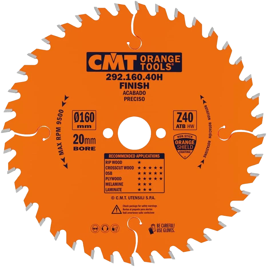 Eco-Friendly CMT Orange Tools 160mm 40T Fine Finish Saw Blade Trusted