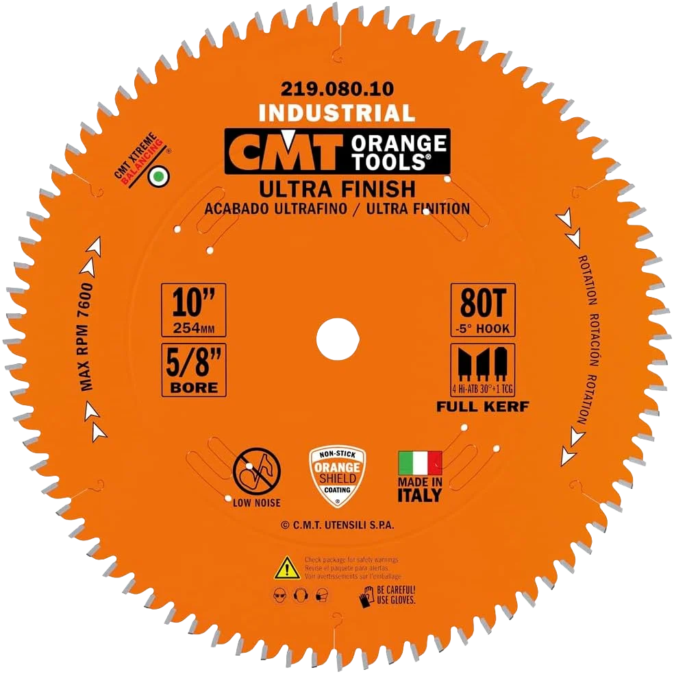 Enhanced CMT Orange Tools 10 80T Ultra Finish Sliding Compound Saw Blade Quality
