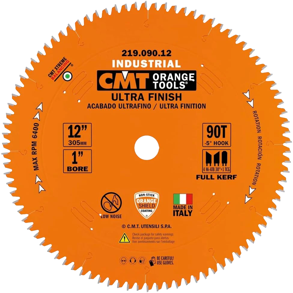 Consistent CMT Orange Tools 12 80T Ultra Finish Sliding Compound Saw Blade Minimalist