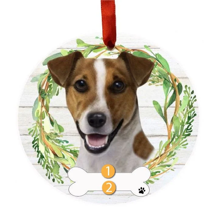 Trendy E S Pets Personalized Jack Russell Face Wreath Ornament World-Class