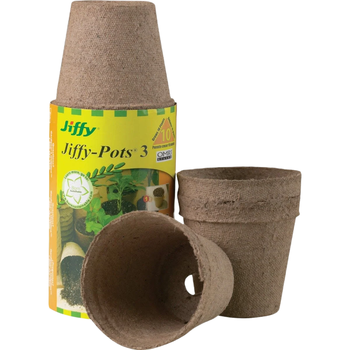 Carefully Designed Jiffy Round Peat Pots 10-Pack Superior