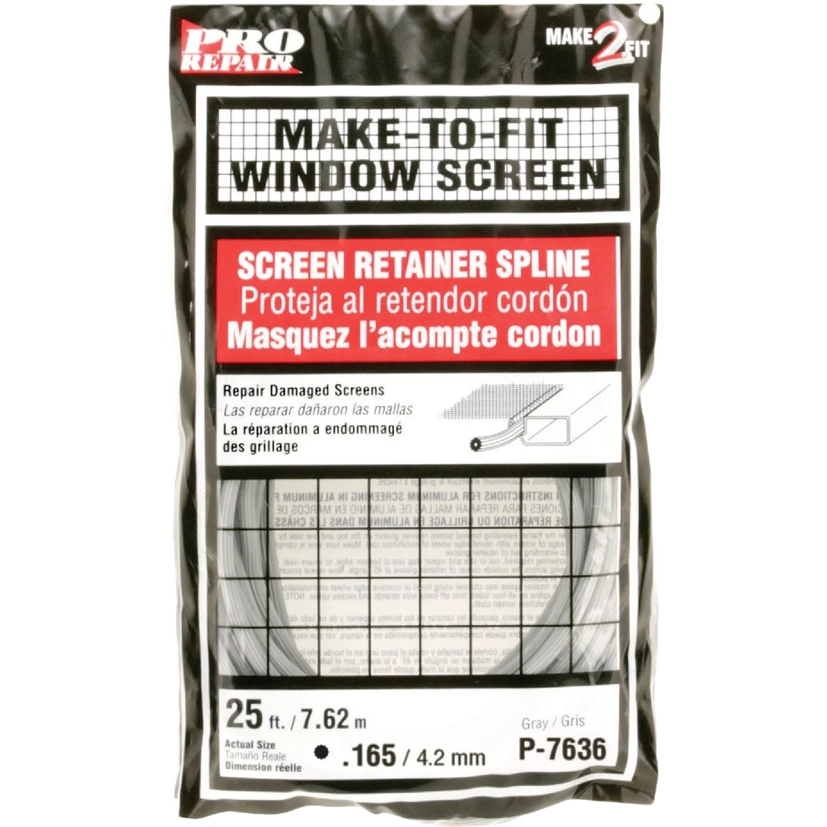 Minimalist Prime-Line 0.165 Dia. x 25′ L. Vinyl Screen Retainer Spline Environmentally Friendly