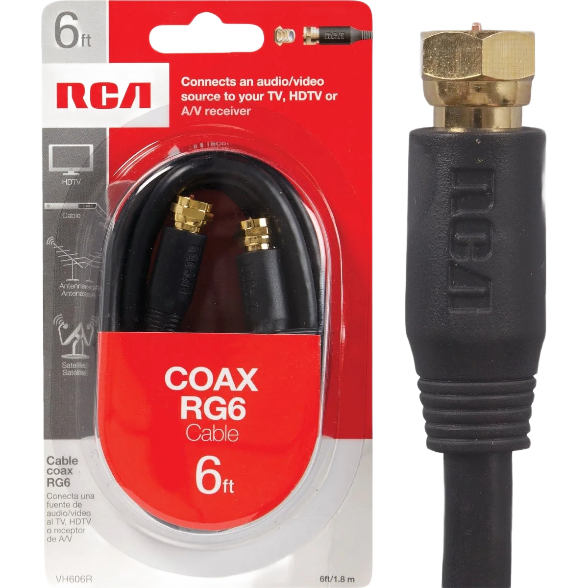 Outstanding RCA 6 ft. Black Digital RG6 Coaxial Cable First-Class