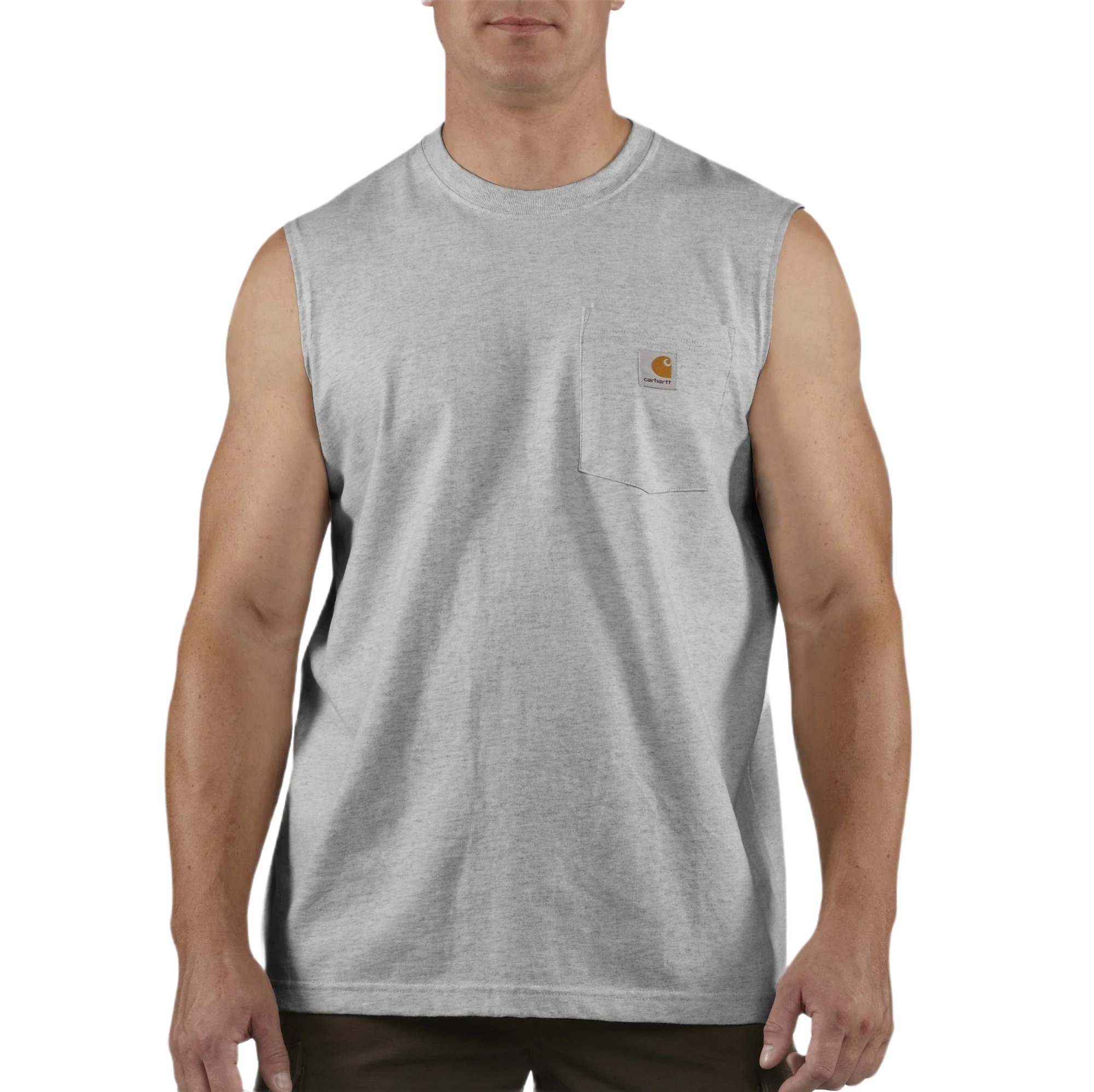 Pure Carhartt Men’s Large Heather Gray Sleeveless Pocket Tank Secure