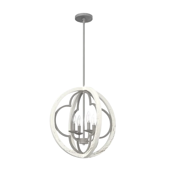 Casual Hunter Gablecrest Painted Concrete Rustic White 4 Light Pendant 19 in. Original Design