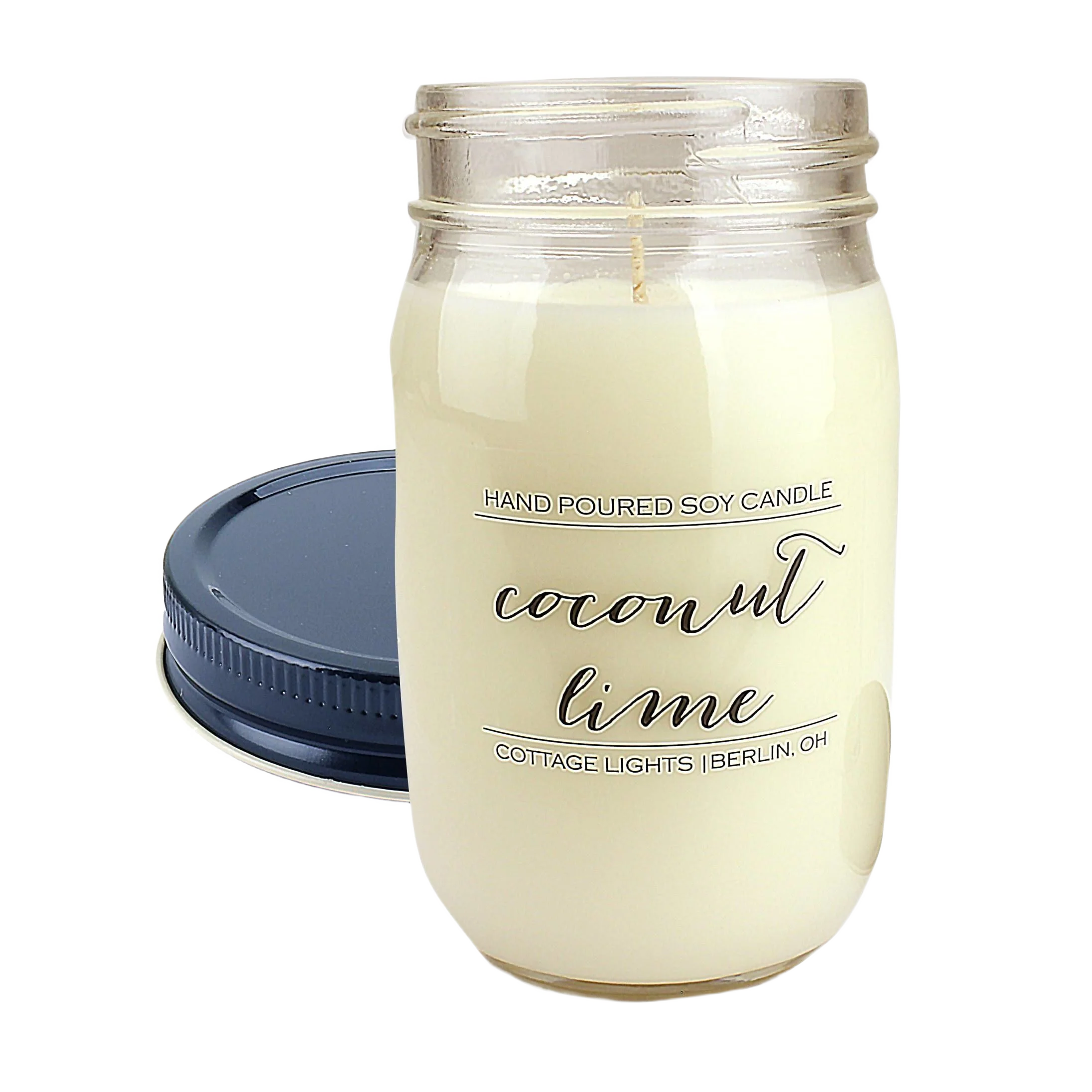 Sophisticated Cottage Candle Coconut Lime Jar Candle 16 oz. Healthy